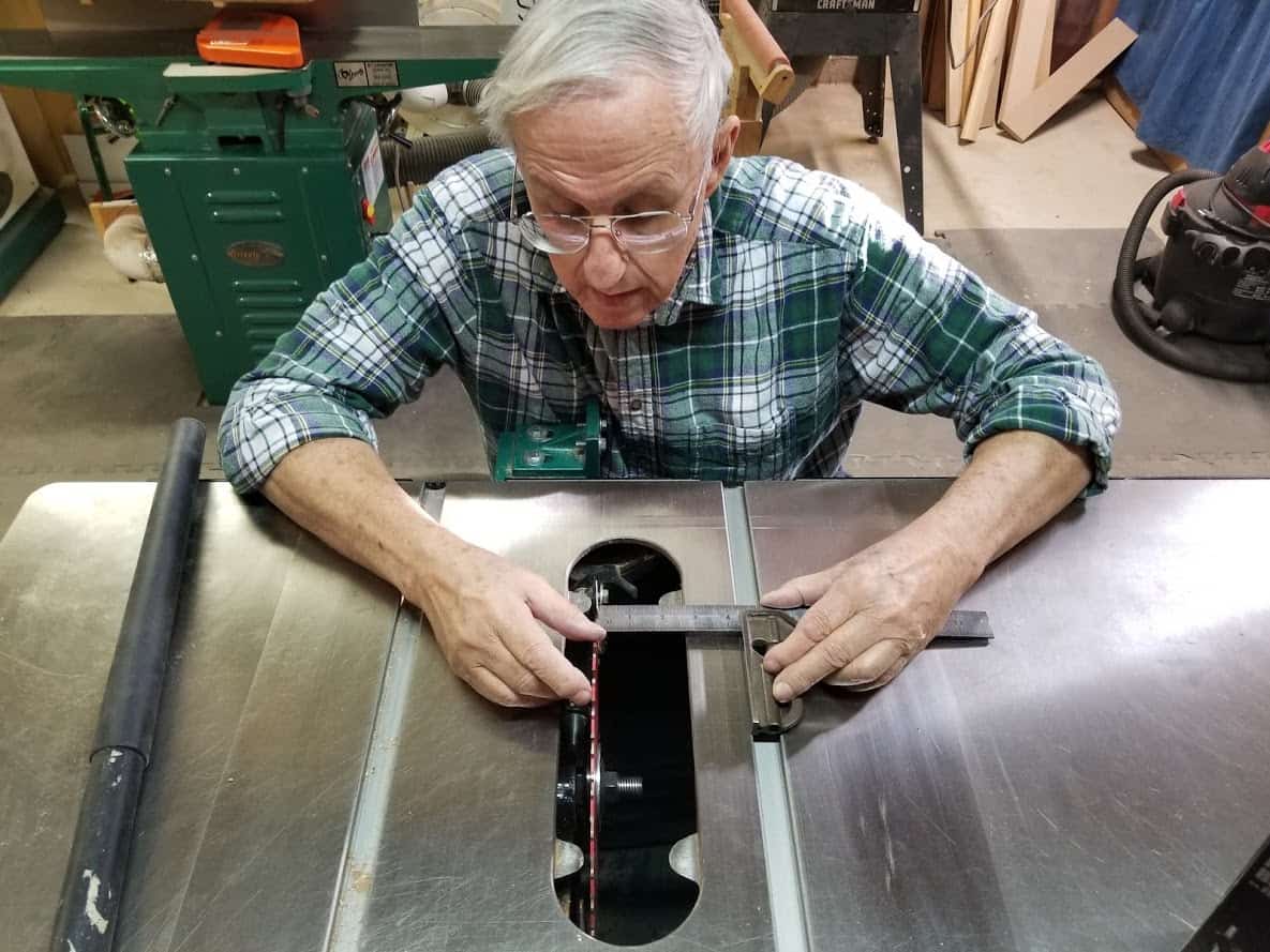 dad table saw adjustment