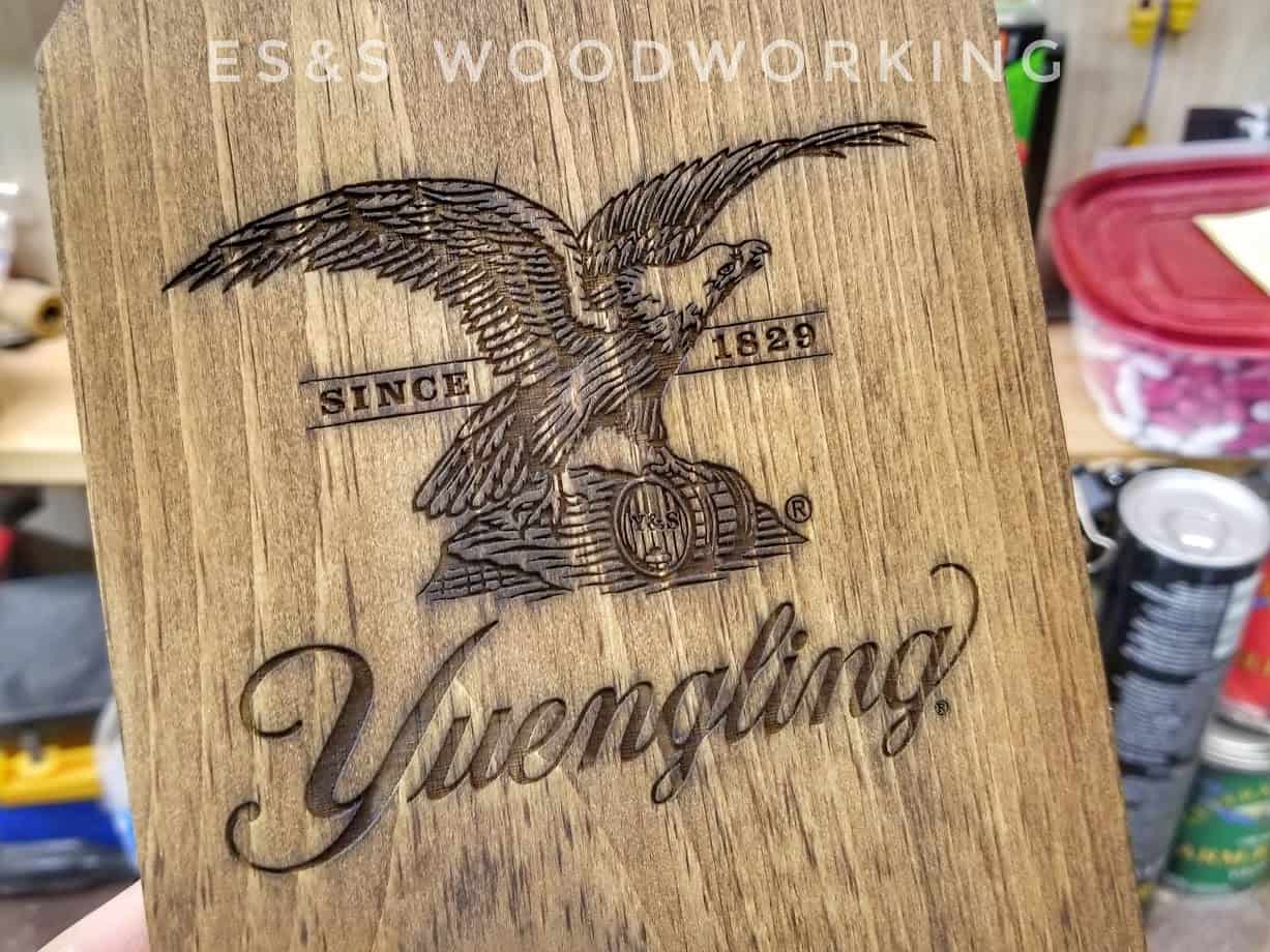 yuengling laser burned pine