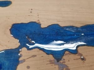 blue epoxy pour cherry